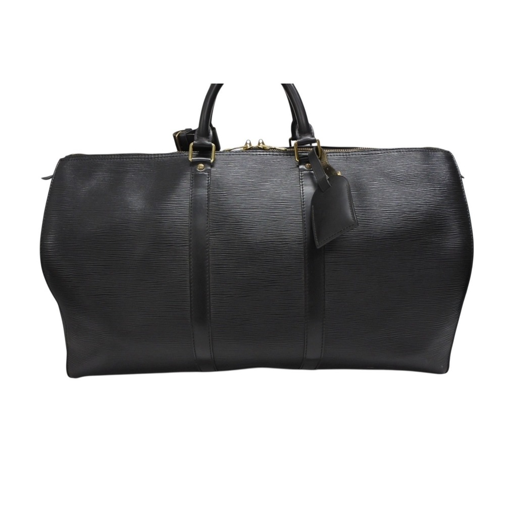 LOUIS VUITTON Keepall Boston Bag Black Epi Leather - Picture 2 of 9